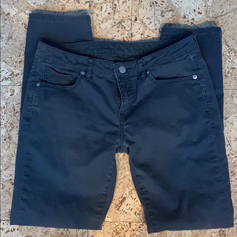 Grey jean straight leg pant low rise
